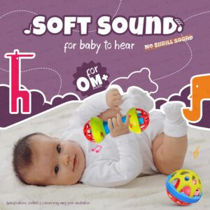 Rattle Set for Babies 0-6 Months - New Born Dumbbell Toy for Baby Mouth, Grab, Chew, and Shake Teething - Safe