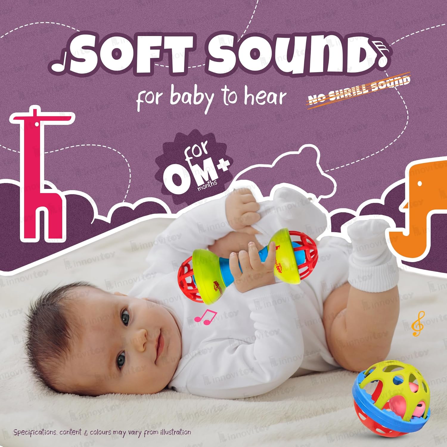 Rattle Set for Babies 0-6 Months - New Born Dumbbell Toy for Baby Mouth, Grab, Chew, and Shake Teething - Safe