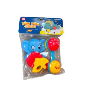 Tim Tim Non-Toxic Baby Rattle Set – 3 Pieces | Colorful & Safe Musical Rattles for Infants and Toddlers (Multicolor)